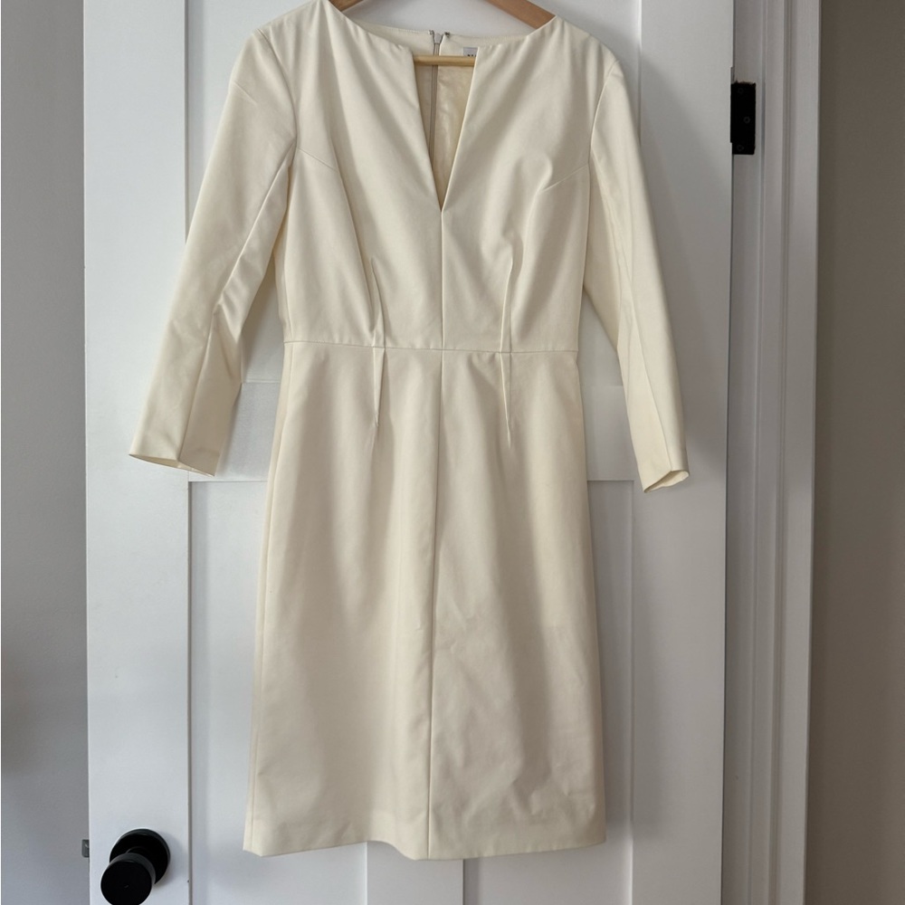 Elegant Cream Long Sleeve Dress